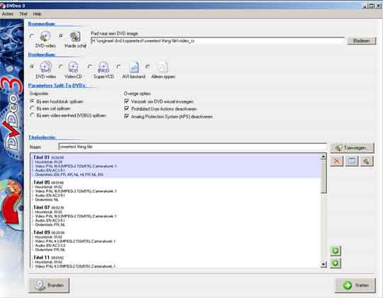 DVDeo kan geen dvd 9 branden op een dvd 5