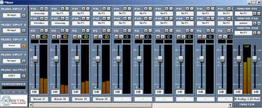 Mixen van tientallen verschillende audio-tracks is geen enkel probleem voor Kristal Audio Engine.