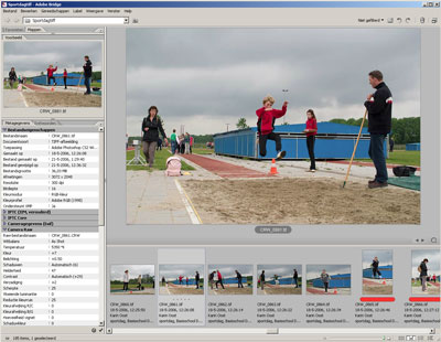 Adobe Bridge biedt zeer gedetailleerde zoekmogelijkheden voor zowel video als audio op harde schijf.
