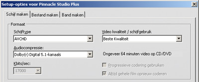 Exporteren naar hd dvd of blu-ray is voor Pinnancle Studio geen enkel probleem.