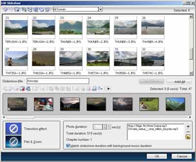 Ieder pakket biedt u de mogelijkheid om snel en eenvoudig een foto slideshow op te nemen naast u videobeelden.